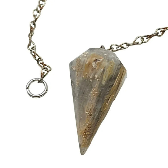 Smokey Quartz Orgone Pendulum Silver Tone Vintage - Picture 2 of 6